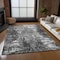 Homeroots 8' X 10' Gray Charcoal And Silver Abstract Washable Indoor Outdoor Area Rug 582923 - alternate 3