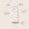 Jonathan Y Callie 22" Modern Glam Metal Arc Adjustable Head LED Table Lamp with Pleated Shade, Brass Gold/White JYL1147A - alternate 2