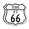 Signmission Texas Route Marker Shield Sign Us 66, 4 inch X 4 inch, Vinyl Decal, 2PK SHI-D-2PACK-4-466 - alternate 1