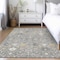 Homeroots 3' X 5' Gray Gold And Ivory Oriental Washable Indoor Outdoor Area Rug 598046 - alternate 2