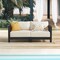 Alaterre Furniture Alaterre Barton Outdoor Loveseat with Cream Cushions for Patio or Poolside Black Finish 80-BARTON-2SOFA-B - alternate 2