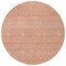 Homeroots 8' Salmon And Ivory Round Chevron Washable Indoor Outdoor Area Rug 612294 - alternate 2