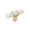 Amerock Carrione 2-1/2 inch 64mm Length Marble White/Champagne Bronze Cabinet Knob BP36647MWCZ - alternate 1