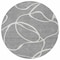 Homeroots 8' Gray And Ivory Round Abstract Washable Indoor Outdoor Area Rug 597483 - alternate 2