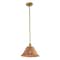 Jonathan Y Hattie 12 in. 1-Light Coastal Bohemian Metal and Woven Rattan LED Pendant Light, Gold Painting/Brown JYL5712A - alternate 1