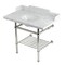 Kingston Brass 36-Inch Carrara Marble Console Sink with Brass Legs and Shelf, 8-Inch, 3-Hole LMS3630MBB6 - alternate 1