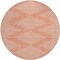 Homeroots 8' Salmon And Ivory Round Geometric Washable Indoor Outdoor Area Rug 598618 - alternate 2