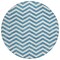Homeroots 8' Teal Blue And Ivory Round Chevron Washable Indoor Outdoor Area Rug 595357 - alternate 3