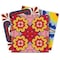 Homeroots 12" X 12" Pink, Red and Yellow Auguri Geo Peel and Stick Removable Tiles 555950 - alternate 1