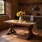 Homeroots 71" Walnut Solid Wood Trestle Base Dining Table 543509 - alternate 2