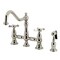 Kingston Brass Bridge Kitchen Faucet with Brass Sprayer, Polished Nickel KS3276BEXBS - alternate 1