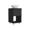 Homeroots 18" Black And Silver Wood Freestanding Bathroom Vanity With White Sink 543631 - alternate 1