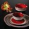 Gibson Elite Cafe Versailles 16 Piece Double Bowl Dinnerware Set - Red 75097814M - alternate 2
