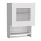 Homeroots 20in White Wood Wall Mounted China Cabinet With Single Door 520583 - alternate 2