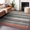 Homeroots 3' X 5' Pale Aqua Copper And Taupe Striped Washable Indoor Outdoor Area Rug 618262 - alternate 3