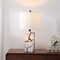 Jonathan Y Elizabeth 24.25" Contemporary Coastal Alabaster LED Table Lamp with Body Night Light, Black/White JYL8507A - alternate 2