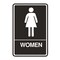Hy-Ko 6 in. x 9 in. Braille ADA Approved Women's Restroom Sign BLACK / WHITE DB-4 - alternate 1