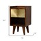 Homeroots 20" Brown Solid Wood One Drawer Nightstand 651578 - alternate 3