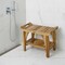 Homeroots Compact Rectangular Teak Shower Bench With Handles In Natural Finish 376721 - alternate 2