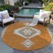 Homeroots 8' Copper Brown And Ivory Round Oriental Washable Indoor Outdoor Area Rug 598396 - alternate 2
