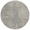 Homeroots 8' Gray Beige And Black Round Geometric Washable Indoor Outdoor Area Rug 577561 - alternate 2