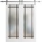 Sartodoors Sturdy Double Barn Door with Frosted Glass Planum 2112 White 56x84 (2* 28x84) Solid Core PLANUM2112DB-S-WS-56 x 84 (2* 28x84) - alternate 1