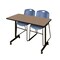 Regency Kobe Mobile T-Base Training Table W/ 2 Zeng Stack Chairs, 48 in W, 24 in L, Noble Oak MKTRCC4824NO44BE - alternate 1