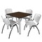 Regency Square Kee Breakroom Table W/ 4 M Stack Chairs, 36 in W, 36 in L, Neo Walnut TB3636NWBPCM47GY - alternate 1