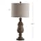 Jonathan Y Abeline 28.5" Resin LED Table Lamp, Brown Faux Wood JYL3041A - alternate 2