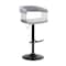 Homeroots Light Gray and Black Fabric with Metal Swivel Adjustable Height Bar Chair 534474 - alternate 3