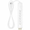 Monoprice Outlet Strip, Surge, Coax, 5-15R, 5-15P, 4 ft, White 9199 - alternate 1