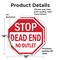 Signmission Stop Dead End No Outlet, 18 inch X 18 inch, Vinyl Decal, 2PK OC-D-2PACK-18-82 - alternate 2