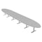 Skutchi Designs 22ft Conference Table With Power Unit | 20 Person Modular Oval Meeting Table | Harmony Series HAR-OVL-48X264-T-U779-NA - alternate 1