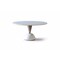 Homeroots 60" White and Black Marble and Stainless Steel Pedestal Base Round Top Dining Table 718897 - alternate 2