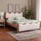 Baxton Studio Lilia Mid-Century Modern Scalloped Cream Boucle and Oak Brown Wood Queen Platform Bed 254-13899-ZORO - alternate 2