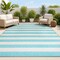 Jonathan Y Negril Two-Tone Wide Stripe Aqua/Cream 4 ft. x 6 ft. Indoor/Outdoor Area Rug SMB203E-4 - alternate 1