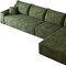 Homeroots 135" Green Corduroy Modular Compression Foam Sofa With Toss Pillows 712974 - alternate 2