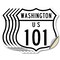 Signmission Washington Route Marker Shield Sign Us 1, 4 inch X 4 inch, Vinyl Decal, 5PK SHI-D-5PACK-4-475 - alternate 1