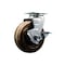Service Caster 4'' High Temp Phenolic Swivel Caster with Bronze Bearing and Brake SCC-20S420-PHBZHT-TLB - alternate 1