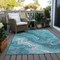 Homeroots 8' X 10' Teal Blue Gray And Ivory Abstract Washable Indoor Outdoor Area Rug 618211 - alternate 2