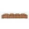 Homeroots 175" Chestnut Italian Leather Reclining Metal USB Sofa 720417 - alternate 1