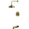 Kingston Brass Single-Handle Pressure Balanced Tub and Shower Faucet, Antique Brass KB6333NDL - alternate 1