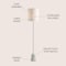 Jonathan Y Lincoln 62.5" Marble/Metal LED Floor Lamp, White/Chrome JYL2061A - alternate 2