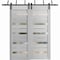 Sartodoors Sliding Closet Barn Bypass Doors 84 x 80in, Light Grey Oak W/ Frosted Glass, Sturdy 8ft Rails QUADRO4445BBB-OAK-84 - alternate 3