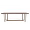 Homeroots 95" Dark Mango And Brass Rectangular Manufactured Wood And Iron Dining Table 486038 - alternate 2