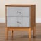 Baxton Studio Taylin Mid-Century Grey Corduroy and Oak Brown Wood 2-Drawer Nightstand 257-14145-ZORO - alternate 2