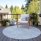 Homeroots 8' Denim Blue Ivory And Gray Round Geometric Washable Indoor Outdoor Area Rug 577741 - alternate 2