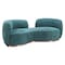 Homeroots 87" Teal Blue Sofa With Legs 632670 - alternate 1