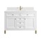 James Martin Vanities Chicago 48 in Single Vanity, Glossy White, w/ Single Hole 3CM White Zeus Silestone Top & Backsplash 503-V48-GW-1WZ - alternate 1