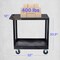 Luxor Cart, 1 Tub, 1 Flat Shelves, 18"x32", High Density Polyethylene (Shelf), Polyvinyl Chloride (Leg) EC21HD-B - alternate 2